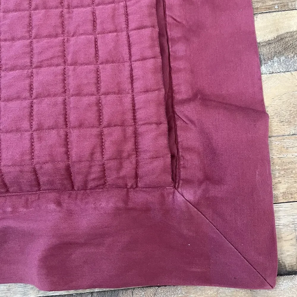 Signoria Firenze Quilted Square Pillow Shams Set of 3 25 x 25 in Maroon Cotton